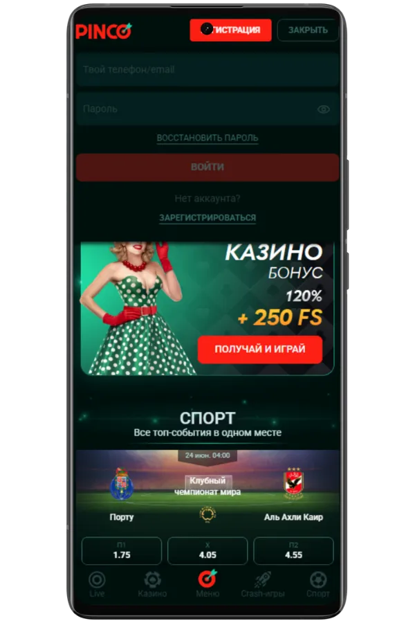 Выберите способ входа