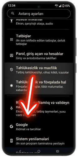 Cihaz ayarlarını açın