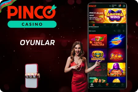 Pinco Casino tətbiqində oyunlar