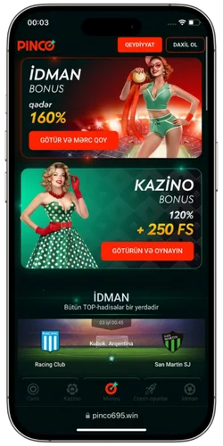 Pinco saytına daxil olun