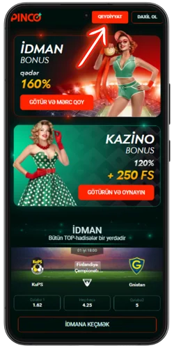"Qeydiyyat" düyməsinə toxunun